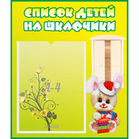 Стенд "Список детей на шкафчики" №11 - «globural.ru» - Казань
