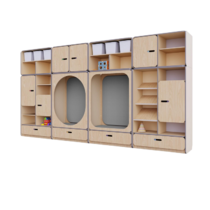 Детская стенка с местом для хранения и зонами отдыха из коллекции «НЕГА» (цвет бежевый) - «globural.ru» - Казань