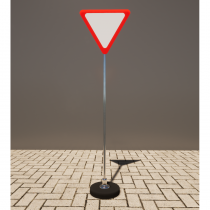 Знак дорожный "Уступите дорогу" 2.4 типоразмер 40 на стойке с основанием 3кг - «globural.ru» - Казань