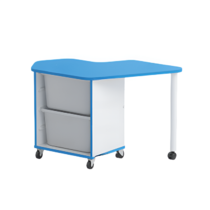 Стол детский правый Робик 002 (белый/синий) - «globural.ru» - Казань